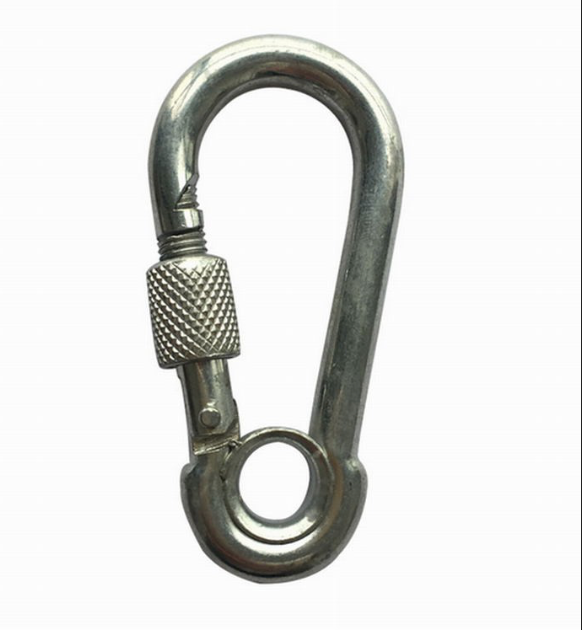 Carabiner Spring Hook with Eyelet and Safety Nut