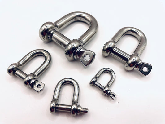 D SHACKLE 316 stainless SCREW PIN EUROPEAN TYPE