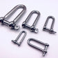 LONG D SHACKLE 316 stainless SCREW PIN FORGED