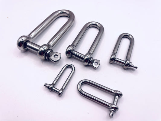 LONG D SHACKLE 316 stainless SCREW PIN FORGED