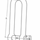 LONG D SHACKLE 316 stainless SCREW PIN FORGED