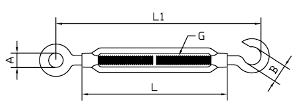 Open Turnbuckle Hook/Eye