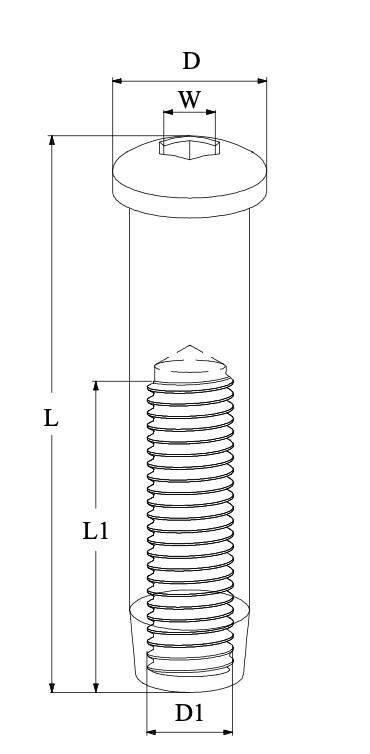 Dome Head terminal internal thread with Socket Head- Right Hand