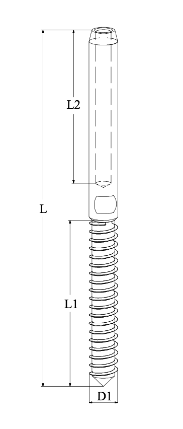 SWAGE STUD WITH WOOD THREAD - RIGHT THREAD