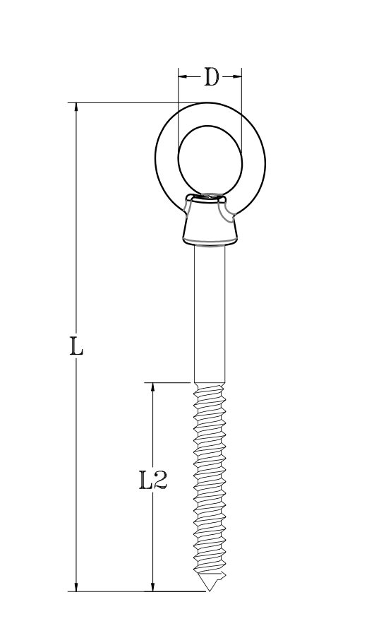 EYE BOLT WITH WOOD THREAD