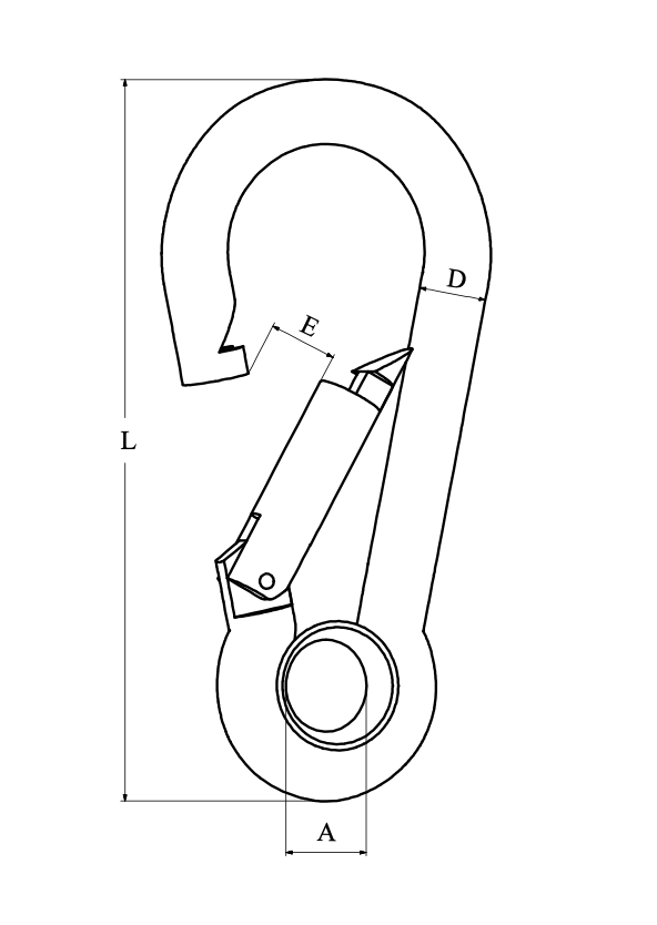 Carabiner Spring Hook with Eyelet