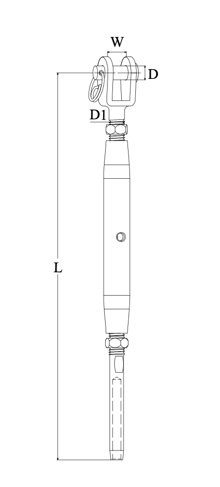 Rigging Screw/Closed Body Turnbuckle with Fork/jaw with Swage Terminal