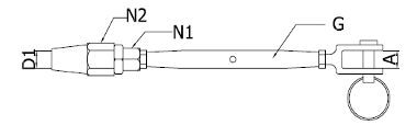 Rigging Screw/Closed Body Turnbuckle with Fork/jaw with Swageless Quick rope Installation