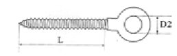 Eye Stamped  Head Bolt With Wood Screw